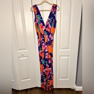 Alice & Trixie Womens Size Small Colorful‎ Floral Sleeveless V-Neck Jumpsuit